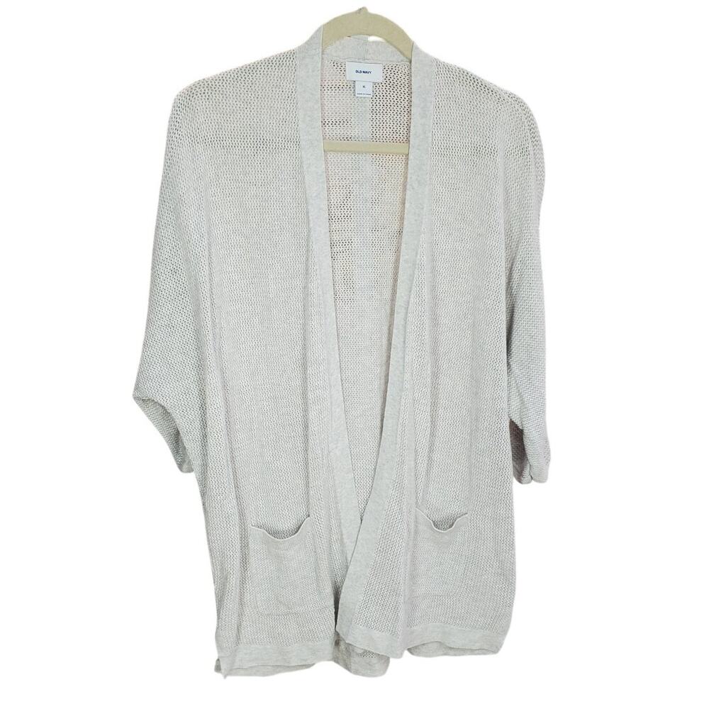 Old Navy Grey Open Knit Cardigan XL